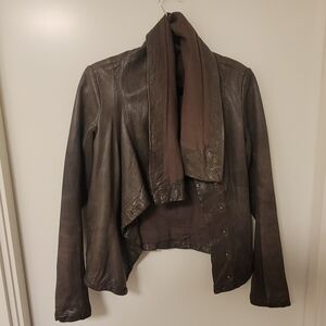 All Saints Leather Jacket - Brown